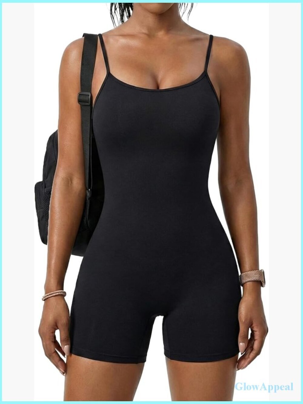 Seamless One Piece Shorts Romper Spaghetti Strap Tummy Control Bodysuit Gym